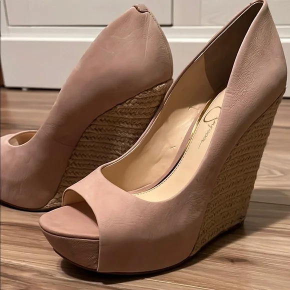 Jessica Simpson Pink Cream Wedge Heels - Picture 6 of 9